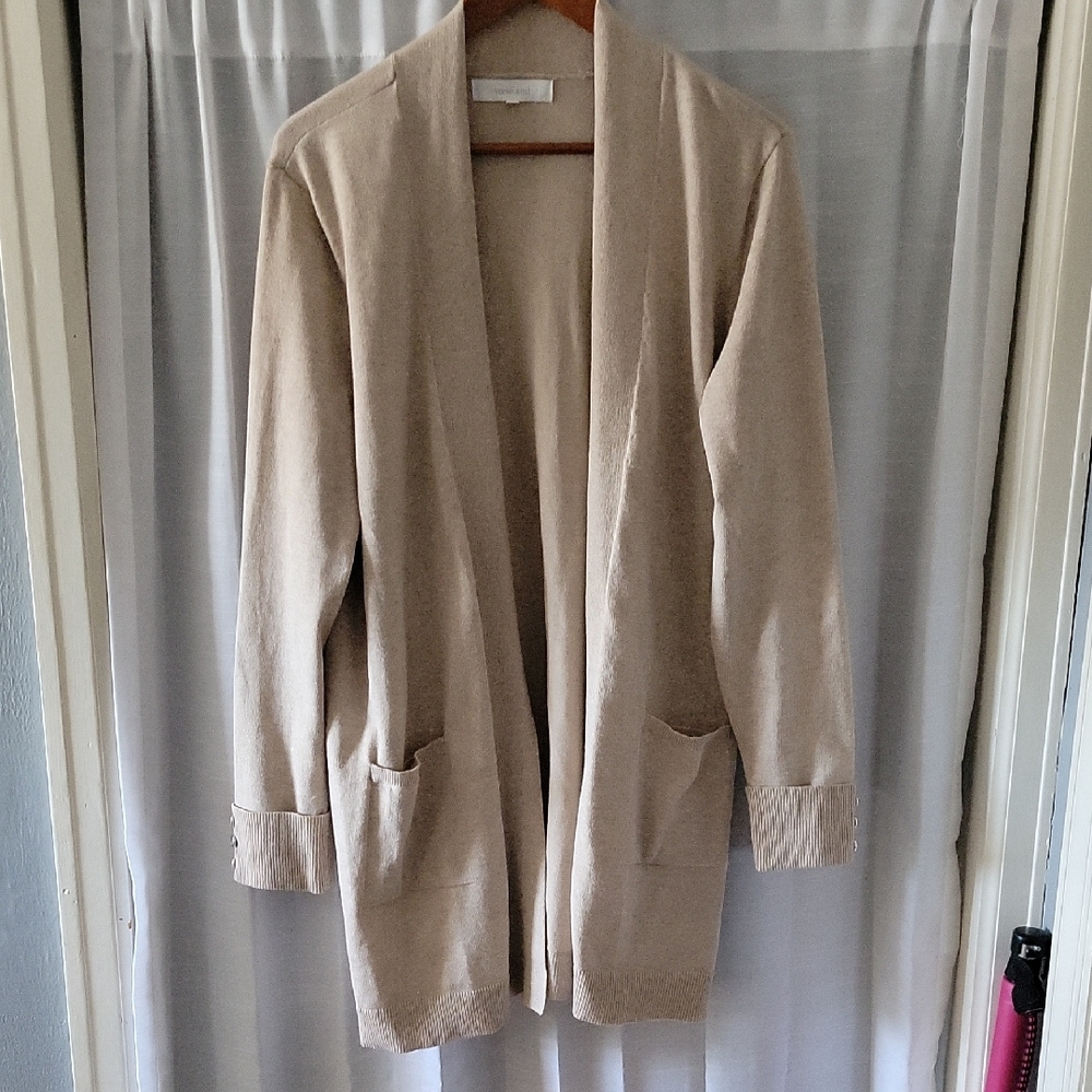 Verve Ami Light Tan Open Front Cardigan